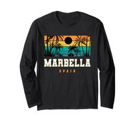 Marbella Spain Mediterranean Andalusia Beach Sunset Design Long Sleeve T-Shirt