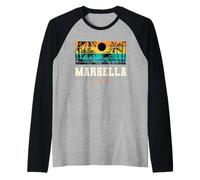 Marbella Spain Mediterranean Andalusia Beach Sunset Design Raglan Baseball Tee