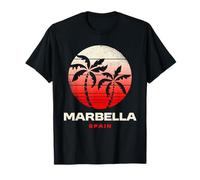 Marbella Spain Palm Tree Andalusia Beach Sunset Design T-Shirt