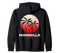 Marbella Spain Palm Tree Andalusia Beach Sunset Design Zip Hoodie