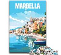 Marbella Spain Travel Post Jigsaws Puzzles 2000 Pieces for Adults Gifts, Challenging Difficult Deal As Gifts for The Whole Family 2000pcs(70x100cm)