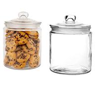 Marbelous Minimalist 2 Liter Glass Jars With Lids | Airtight Storage Canisters for Kitchen & Pantry | 68 Ounces