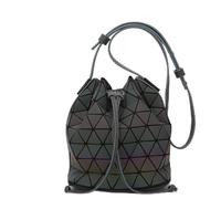 MARBER Luminous Bucket Bag Shoulder Bag Nightglowing Geometric Fashion Colorful Rhombic Matte Large Capacity Drawstring Bag Crossbody Bags For Ladies Women (L)