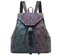 MARBER Women Backpack Luminous Geometric Nightglowing Fashion Colorful Rhombic Daypack Rucksack Bags for Women Girls Campus Outdoor Travel (1)