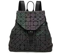MARBER Women Backpack Luminous Geometric Nightglowing Fashion Colorful Rhombic Daypack Rucksack Bags for Women Girls Campus Outdoor Travel (4)