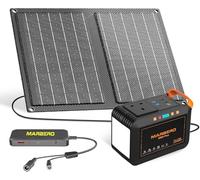 MARBERO Solar Generator 26,400mAh Portable Power Station with Solar Panel 21W Included Power Bank with AC Plug Socket 80W (120W MAX) Surge for Home Outages Camping Outdoor Adventure Emergency