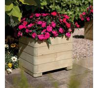 Marberry Square Garden Planter - 390 x 500 x 500mm - Natural Timber - Rowlinson
