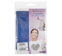 Marbet Flip Reversible Sequin Iron On Fabric 40cm x 14cm (Blue & Black)