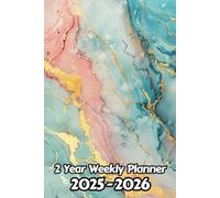 Marble 2 Year Weekly Planner: 104 Week Sunday to Saturday Calendar | Gift For People Who Love Abstract, Colorful Pattern Lovers | For Back To School, Office, Work | 6 x 9 Inches | v1