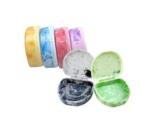 Marble Aligner and Retainer Case, YOUYA DENTAL 6PCS Colorful Marble Orthodontic Aligner Retainer Case Denture False Box Clear Retainer Mouthguard Protective Case for Oral Care (Colorful)