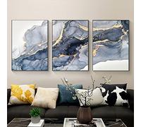 Marble Art Decoration Poster, Islamic Background Allah Islamic Arabic Calligraphy Poster, Living Room, Bedroom, Home Decoration Painting - Unframed. (Marble C, 3pcs-30 x 40 cm)