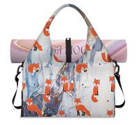 Marble Art Modern Sports Duffle Bag with Shoe Compartment Fox Marble Weekend Overnight Bags Tote Cabin Luggage Bag for Gym Yoga Travel