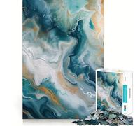 Marble Art Puzzles for Teenagers 1000 Pieces Mental Boost Fine Detail Fun Challenge Room Decor (38x52cm)