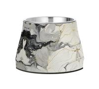 Marble Background Art Pet Bowl Non Slip Anti Skid Dog Bowls Stainless Steel Stackable Food Puppy Bowl Dishes