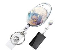 Marble Badge Reels Retractable | Marble Design Badge Clip Keychain | Sturdy BadgeHolder for ID, Key, Access Card | Space-Saving Office, School, Hospital Accessories