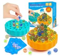 Marble Balance Game, 60-Piece Set with Challenge Cards & Storage, Exciting Family Party Game for 1-5 Players, Travel Birthday Holiday blue