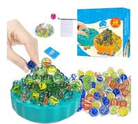 Marble Balance Game with Built-in Storage, 60-Piece Set with Challenge Cards and Memory, Exciting Party Games for 1-4 Players,great Gifts for Christmas Birthday green