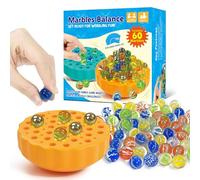 Marble Balance Game with Built-in Storage, 60-Piece Set with Challenge Cards and Memory, Exciting Party Games for 1-4 Players,great Gifts for Christmas Birthday yellow