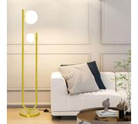 Marble Base Floor Lamp Rustproof Iron Standing Lamps Foot Switch Table Lamp 2 Light Source Vertical Lamp Glass Shade Standing Light Modern Indoor Pole Light For Bedroom, Living Room, Study R