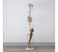 Marble Base Indoor Umbrella Stand with Hooks, Stable Coat Rack & Umbrella Holder for Living Room, Bedroom, Office - Stylish & Functional Storage Solution