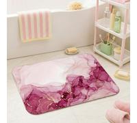 Marble Bathroom Rugs, Modern Elegant Gold Peach None Peach College Dorm Essentials Shower Bath Mat for Tub Bathtub Shower Decor 16x24 Inch