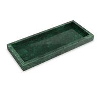 Marble Bathroom Tray, Natural Stone, Blackish Green, 30 x 13 x 3 cm | Luxury Vanity Tray, Rectangular, Decorative Countertop Dresser Trays for Key Coffee Perfume Jewelry Makeup
