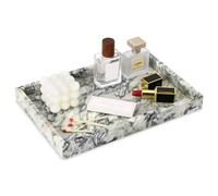 Marble Bathroom Vanity Tray, Green Emerald, 12"x 8" x1.2"