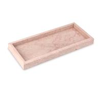 Marble Bathroom Vanity Tray, Natural Luxury Vanity Home Kitchen Bathroom Table Tray, Stone Decorative Countertop Dresser Trays for Key Coffee Perfume Jewelry Makeup (Pink/Cream Rose, 12"x 5" x1.2")