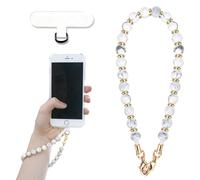 Marble Beaded Phone Wrist Strap, Detachable Cellphone Lanyard with Tether Tab, Hands-Free Wristlet Bracelet, Marble, marble