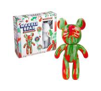 Marble Bear Pouring Kit Festive Christmas Edition - Marble Bear Paint Pouring Kit for Kids Aged 8+ Includes 23cm Bear, 3 x Paints, Tools and Instructions - Marble Bear Painting Craft Gift Set