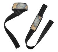 Marble Beige Grey Wrist Bands & Lifting Straps 66cm Non-slip Gym Training Straps for Training, Gym, Powerlifting, Bodybuilding