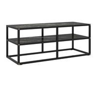 (marble black, 100 x 40 x 40 cm) vidaXL TV Cabinet with Marble Glass Entertainment Centre TV Stand TV Unit