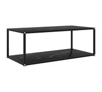 (marble black, 100 x 50 x 35 cm) vidaXL Tea Table Black 60 cm Tempered Glass Accent Coffee Couch Console Table