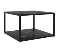 (marble black, 60 x 60 x 35 cm) vidaXL Tea Table Black 60 cm Tempered Glass Accent Coffee Couch Console Table