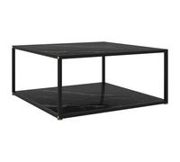 (marble black, 80 x 80 x 35 cm) vidaXL Tea Table Tempered Glass Accent Coffee Table Multi Colours Multi Sizes