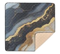 Marble Black Beige Large Non-Slip Baby Activity Play Mat for Floor 1-Piecing Padded Baby Mat for Baby Toddler Infant, 50'' x 50''