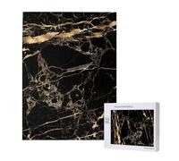 Marble Black Gold,500 Pieces Wooden Jigsaw Family Game Jigsaw Puzzles for Adults Teens