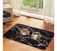 Marble Black Rose Gold,Waterproof Pet Feeding Mat,PU Leather Placemats for Cat Dog Water Bowl,Food Mats,30x45cm