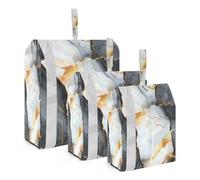 Marble Black White 3 Piecing Packing Travel Bag Portable Compression Bags For Travel Plastic Travel Bags Travel Must Haves