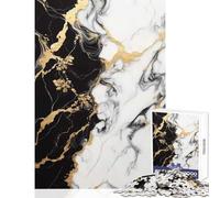 Marble Black White Gold 1000 Pieces Jigsaws Adults Puzzles Great Gifts And Toys But Fun And Humorous Toy Wall Decor Suitable for Ages 14 And Up (50x75cm)