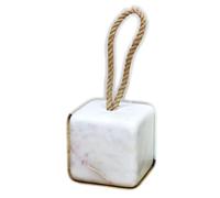 Marble Block Doorstop Rope Handle White Stone Square Heavy Weighted Stay Stopper