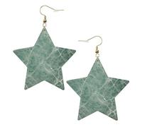 Marble Blue Grey Elegant Leather Star Earrings-Fashionable And Unique Accessories For Everyday Wear