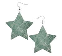 Marble Blue Grey Elegant Leather Star Earrings-Fashionable And Unique Accessories For Everyday Wear