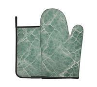 Marble Blue Grey Print Oven Mitts And Pot Holders Sets Women Men Home Cooking Baking Microwave Bbq Gift