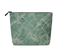 Marble Blue Grey Single Layer Linen Like Makeup Bag, Lightweight and Cute, Easy to Use
