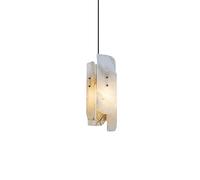 Marble Brass Pendant Light Fixture,V-intage Luxury Villa Aisle Adjustable Hanging Lamp, Retro Single-headed Living Room Decoration E27 Ceiling Chandelier For Kitchen Island Warehouse,Hang
