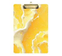 Marble Bright Yellow Acrylic Law Enforcement clipboard Standard Letter A4 Size Hard Board for 5th Grade Classroom Essentials for Teachers Gold 12x9in Tabla para escribir