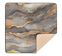 Marble Brown Gray Large Sturdy Baby Activity Play Mat for Floor Cozy Breathable Padded Baby Mat for Baby Toddler Infant, 50'' x 50''