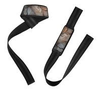 Marble Brown Grey Lifting Straps 66cm Power Workouts Wrist Bands Gym For Weight Lifting, Bodybuilding, Powerlifting, Strength Training