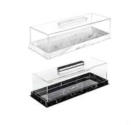 Marble Cake Display Stand with Dome Lid 14x5in(Black)